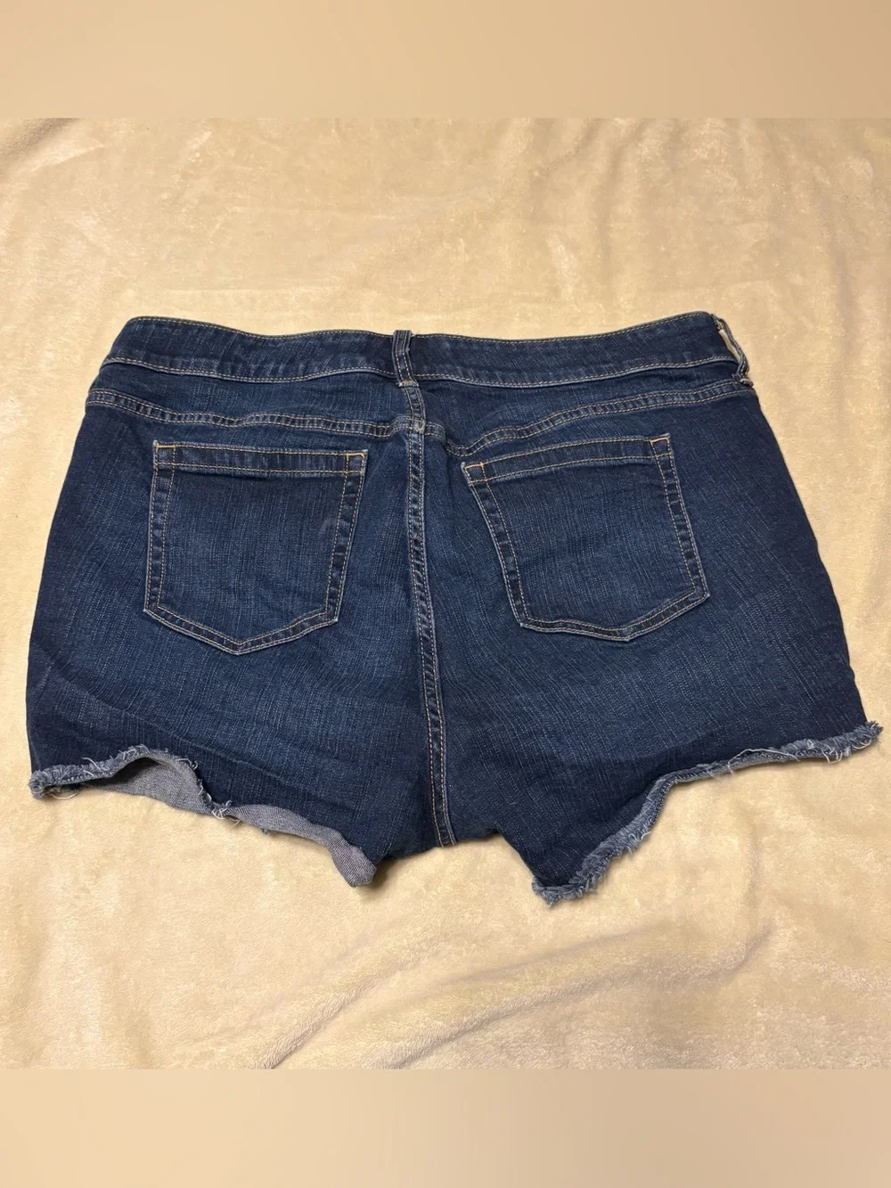 torrid Dark Blue Denim Frayed Hem Cutoff Shorts